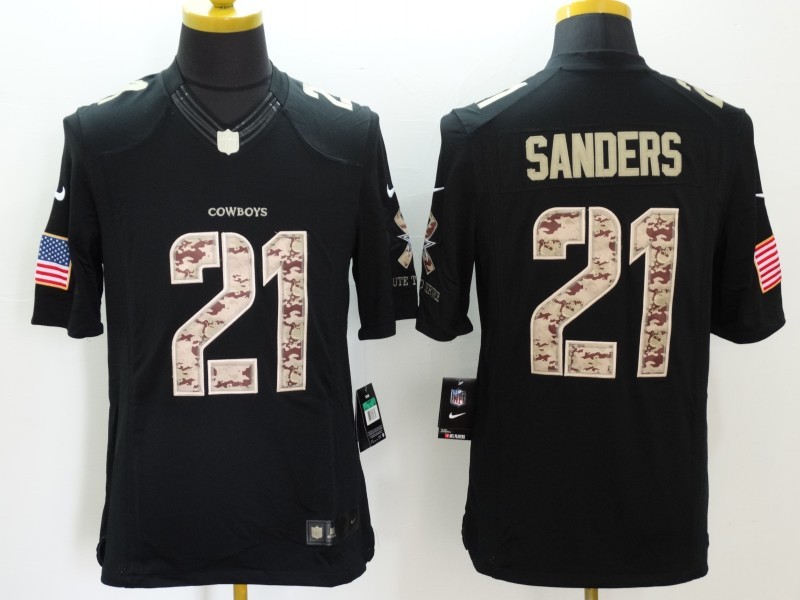 Men's Dallas Cowboys Deion Sanders #21 Black Jersey